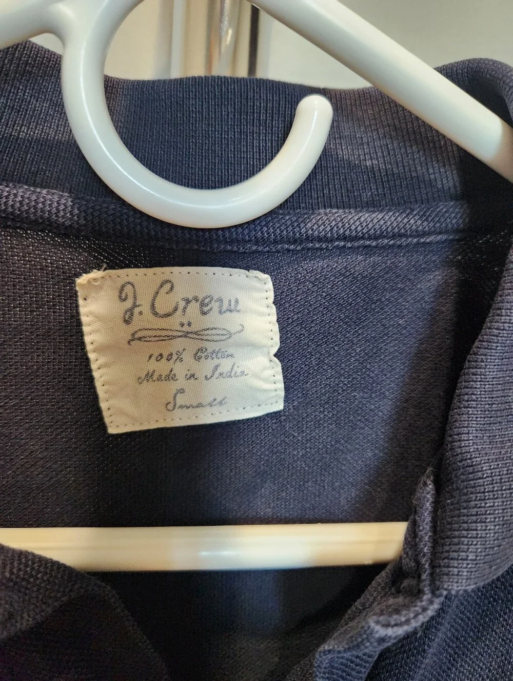 J. Crew Dark Navy Polo with White Anchor Emblem